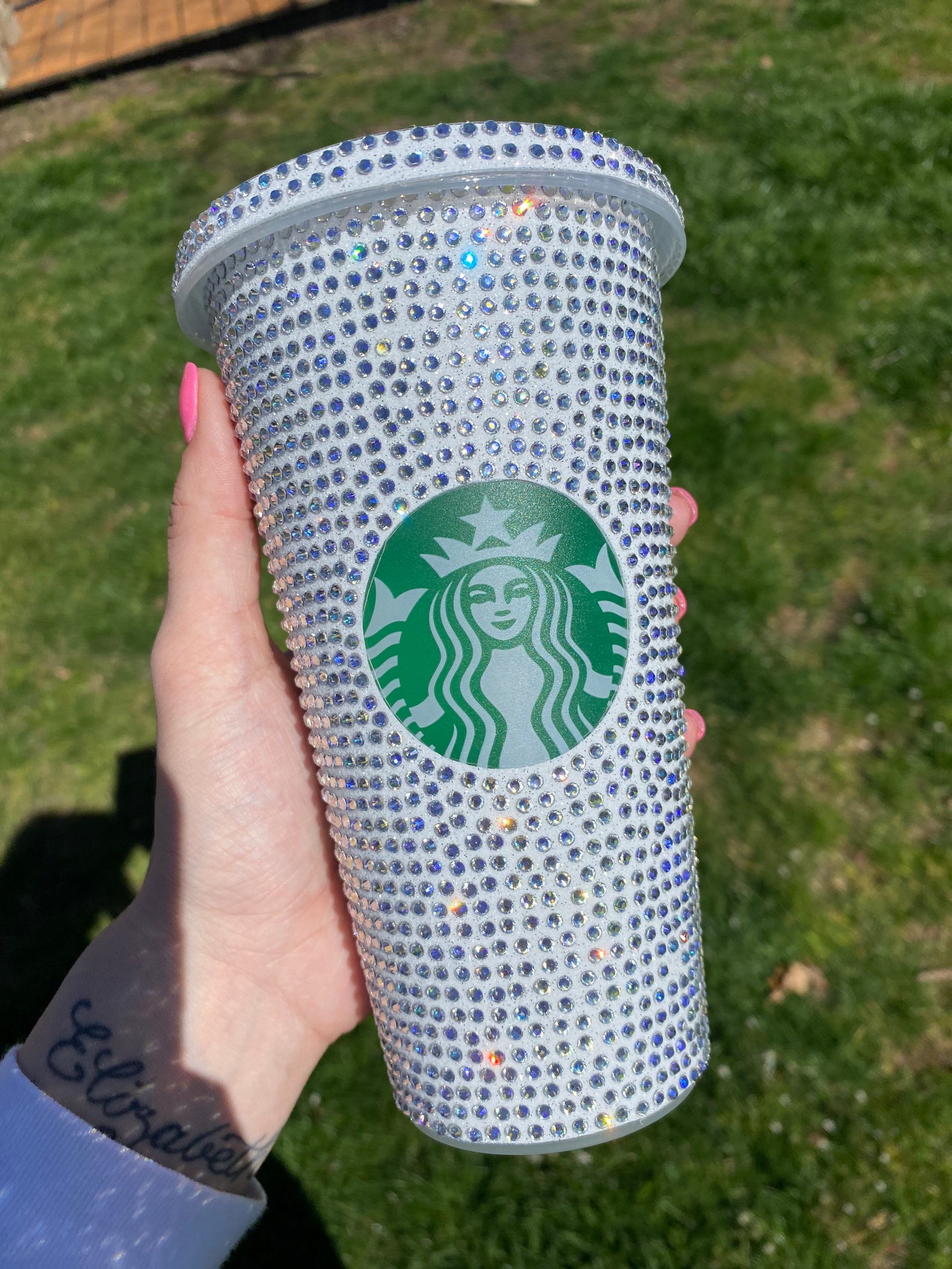 24 oz Rhinestone Starbucks cup Etsy