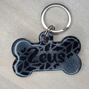 Personalized Bone Dog Tag, Tire track pet tag, Custom dog tag for boy