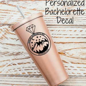 Bachelorette party decal - Bachelorette sticker - personalized - custom decal -  mountain theme - Camp Bachelorette - Bachelorette Logo