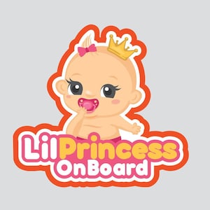 Little Princess on Board magnet, for car (5" * 5")