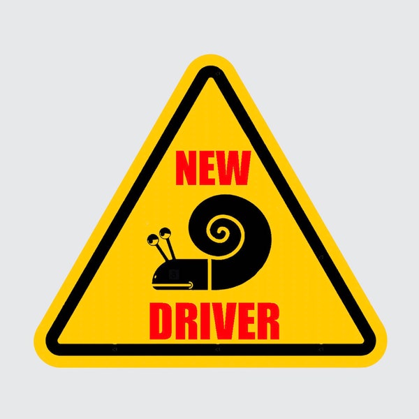 Car magnet - New Driver slow snail - (no residue, easy to relocate, strong) - MAGNET (5" * 5")