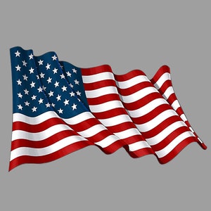 Large Magnetic US Flag American Wavy United States, magnet for car / fridge - MAGNET (5" * 8")