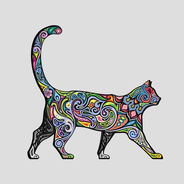 Magnetic Cheerful Cat Pattern for car or indoor (no residue, easy to relocate) (4" * 5")