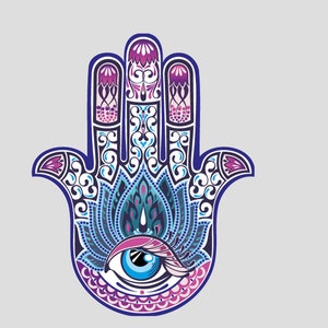 MAGNET Space Hamsa Hand Vinyl Sticker Decal - 5 Inch Magnetic Car Decal, Indoor & Outdoor Use