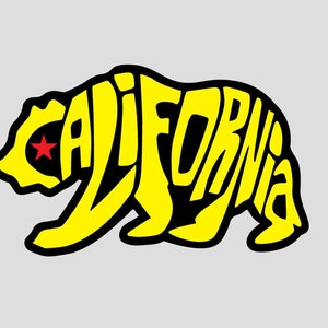 car magnet California Bear - (no residue, easy to relocate) - MAGNET (4" * 5")