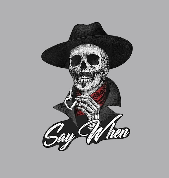car / fridge magnet Say When smoking skull