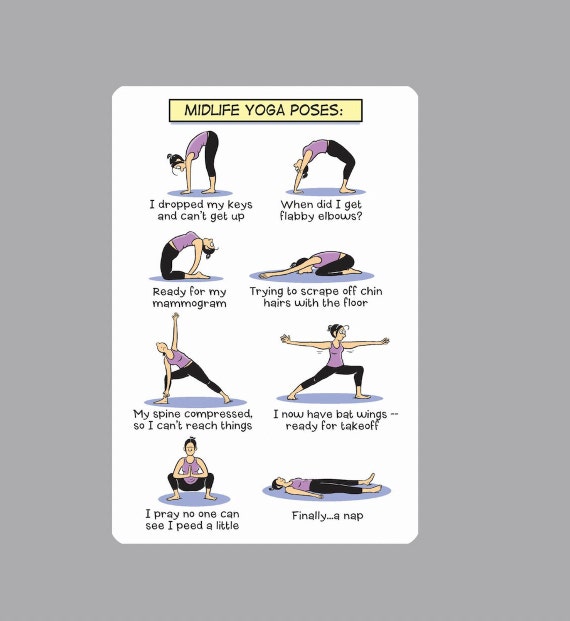 Fridge magnet - Midlife Yoga Poses - funny MAGNET (3*4.5)