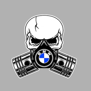 BMW car decal magnet, skull and logo (5&quot; * 5&quot;)