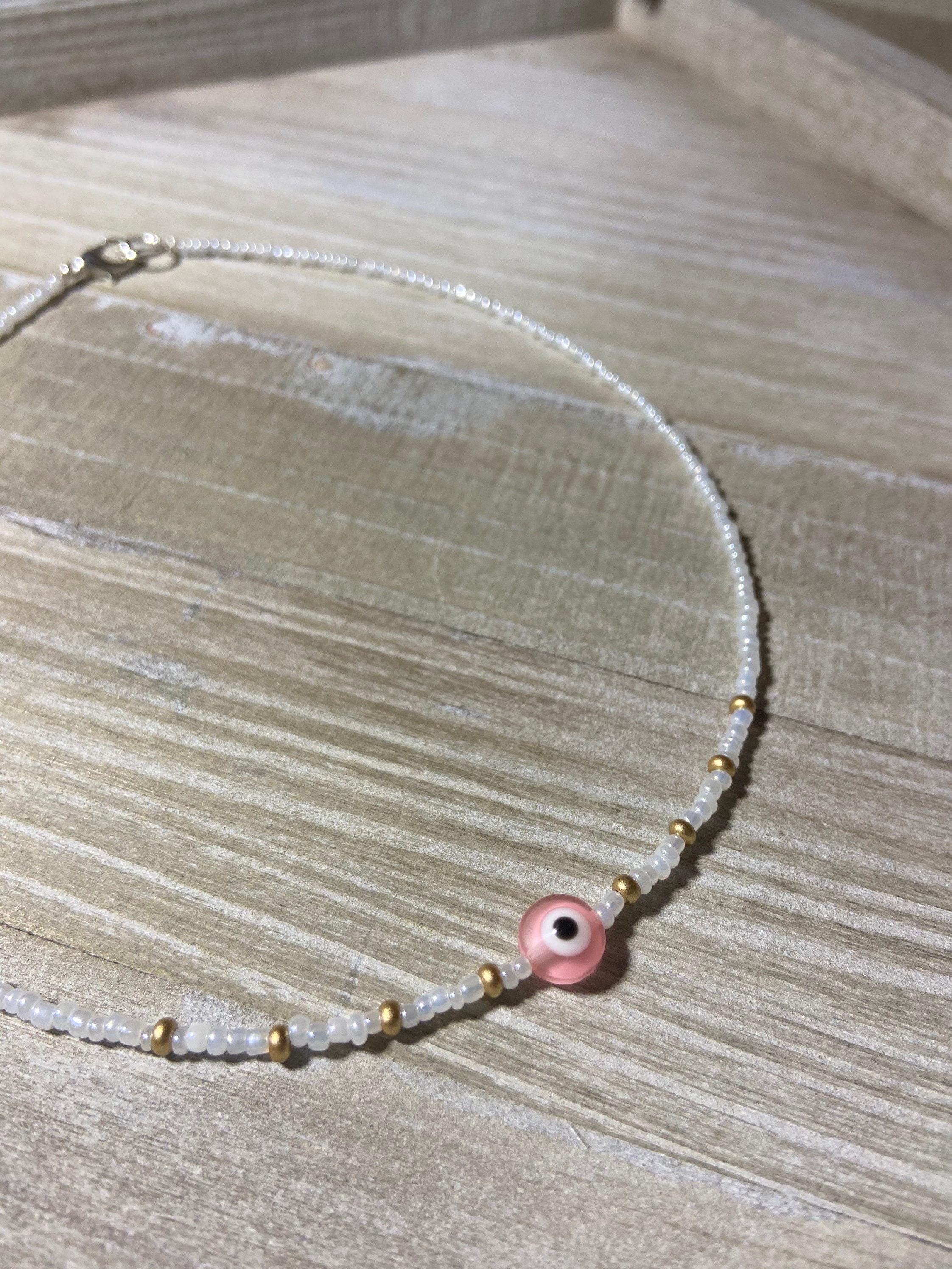 Beachy VSCO Style Evil Eye Seed Bead 