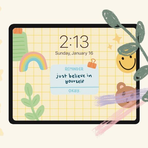 Inspiring Reminder Cute Yellow Grid Wallpaper Aesthetic - Etsy Singapore Inspiring Reminder Cute Yellow Grid Wallpaper Aesthetic - Etsy Singapore