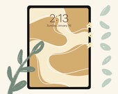 Yellow Abstract Shapes Wallpaper | Aesthetic Simple iPad Wallpapers | Digital Download Art