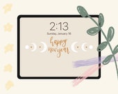 Happy New Year Aesthetic Wallpaper | Aesthetic Simple iPad Wallpapers | Digital Download Art