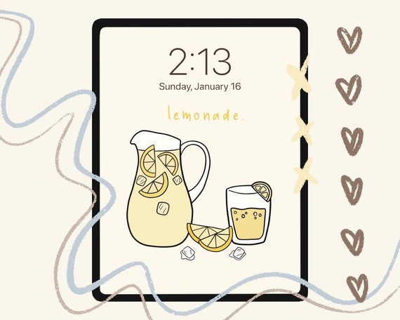 Cute Lemonade Wallpaper / Estética Simple iPad Fondos de - Etsy España