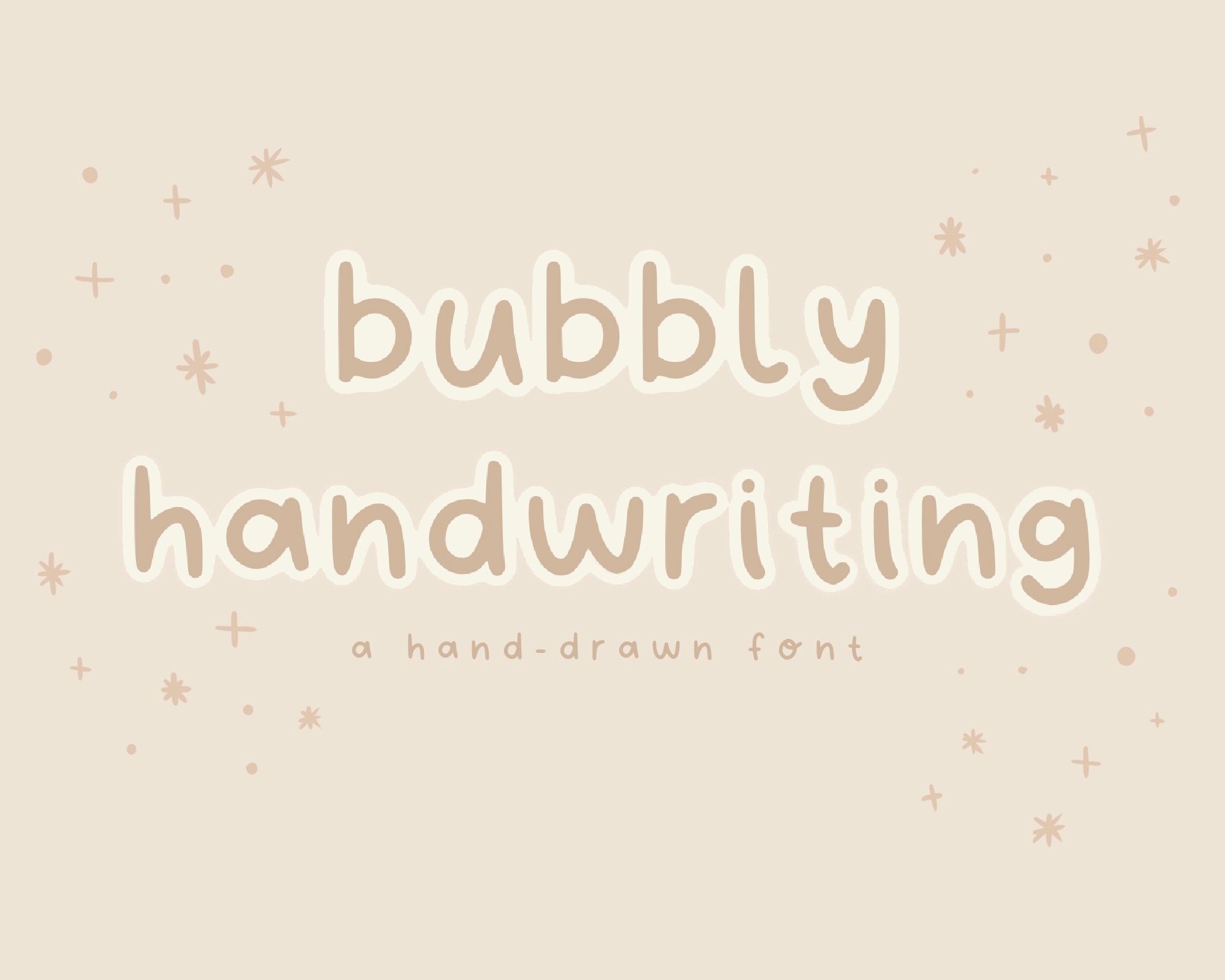 Bubbly Handwriting Font Cute & Simple Handdrawn Digital Font Etsy