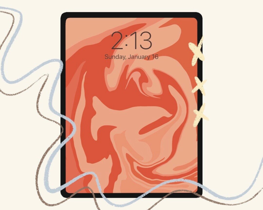 Red Marble Wallpaper Aesthetic Simple iPad Wallpapers Digital Download