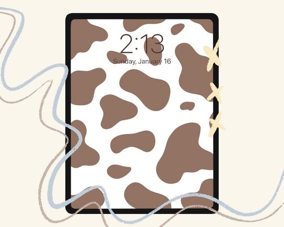 Aesthetic Brown Cow Print Wallpaper Aesthetic Simple iPad 