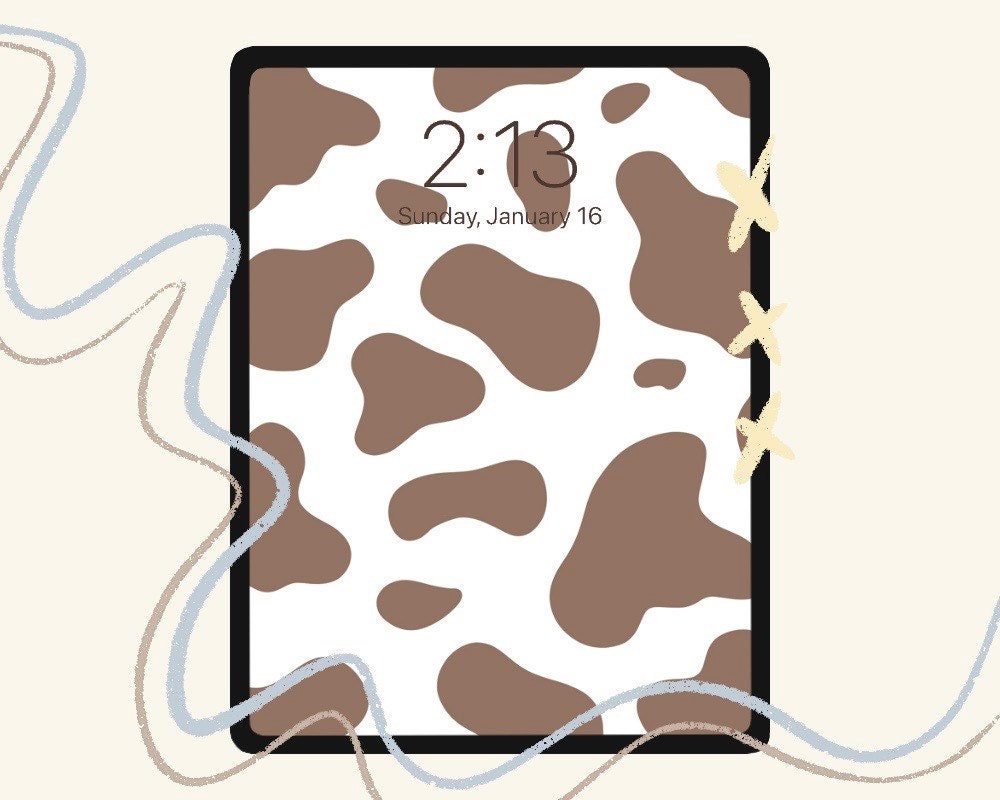 Aesthetic Brown Cow Print Wallpaper / Aesthetic Simple iPad - Etsy España
