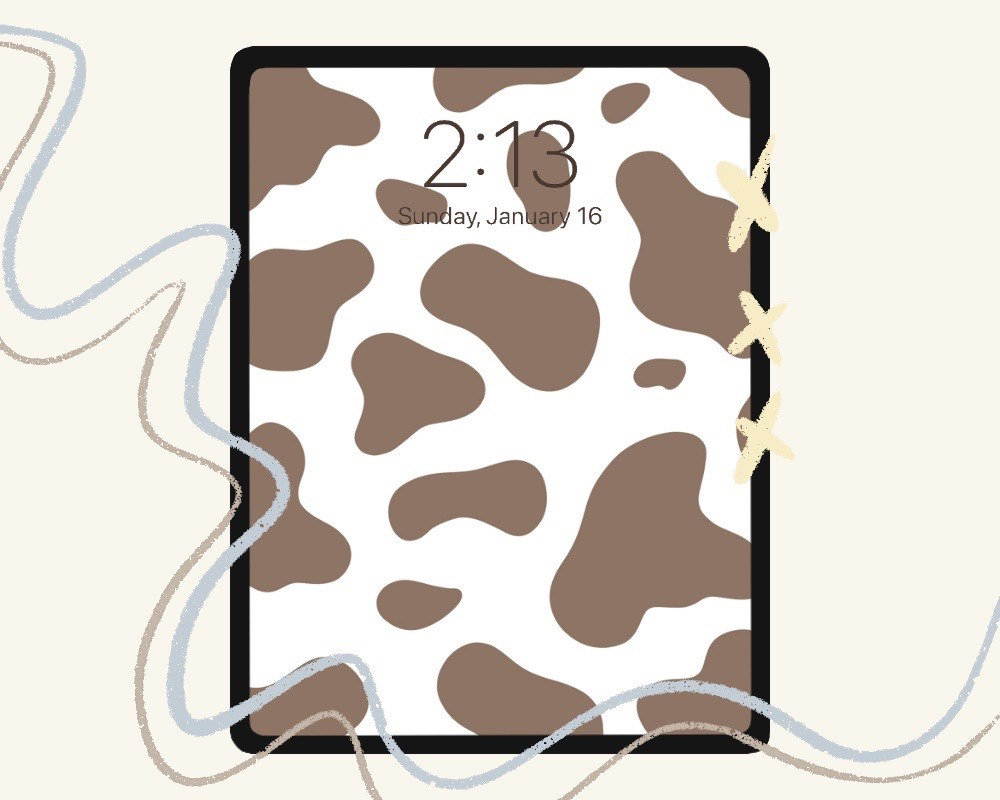 Aesthetic Brown Cow Print Wallpaper Aesthetic Simple iPad Wallpapers