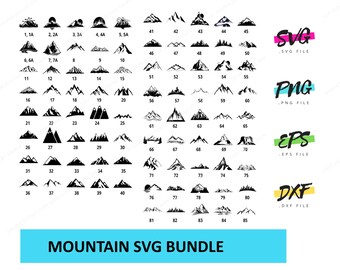Mountain SVG Bundle | cricut svg png dxf eps vector Instant Graphic Download nature sun outdoors horizon scenery cricut cut file silhouette