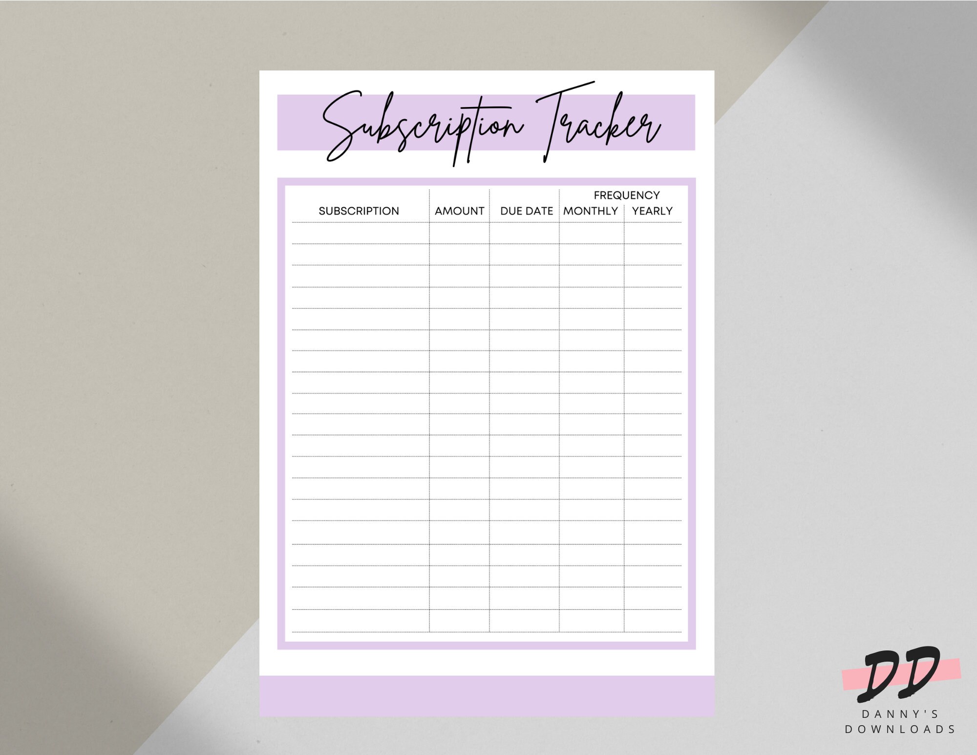 Free Printable Subscription Tracker Printable World Holiday