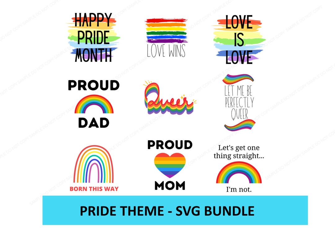 Pride Bundle SVG Instant Graphic Download LGBTQ Gay Lesbian Bisexual ...