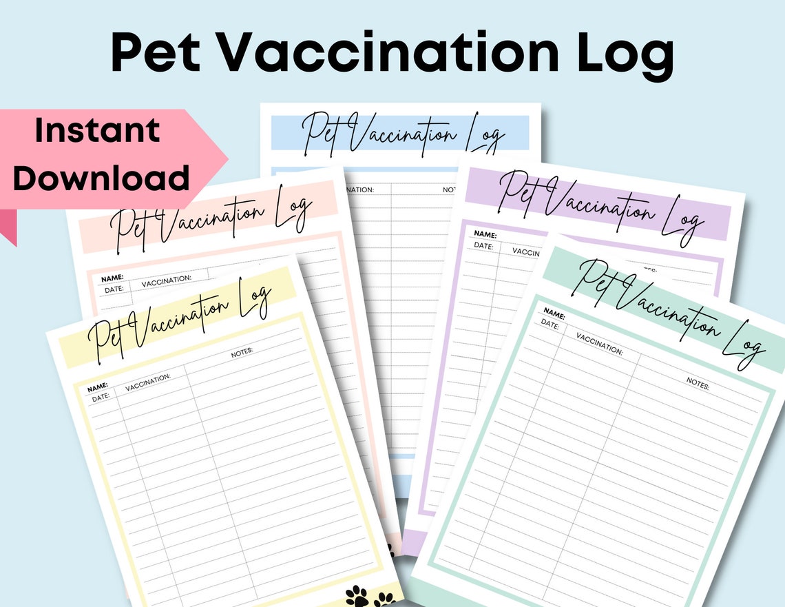 Printable Puppy Vaccination Record Card Pdf