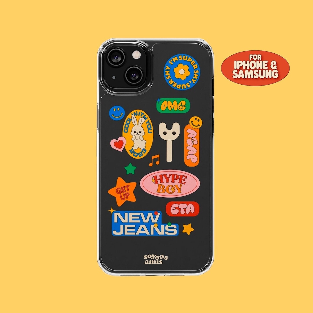 Newjeans Sticker Clear Phone Case Phone Cover, New Jeans, Newjean