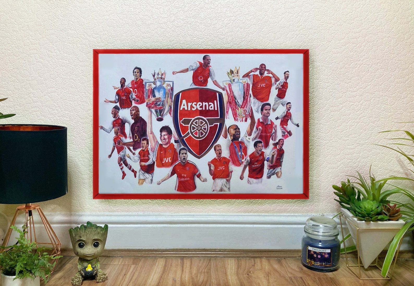 Hand painted Arsenal print wall art painting poster Arsenal Etsy