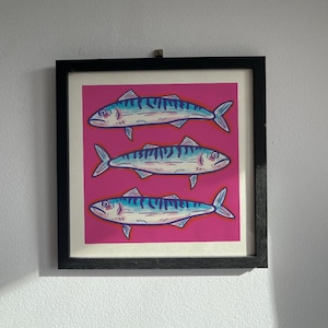 Pink Fish square print