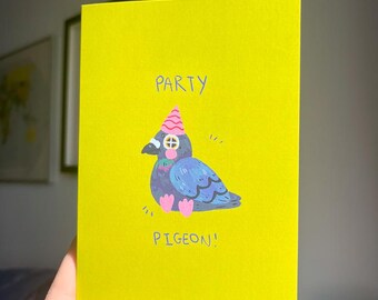 Tarjeta de cumpleaños Party Pigeon A6