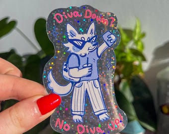 Pegatina holográfica con purpurina impermeable de Diva Wolf
