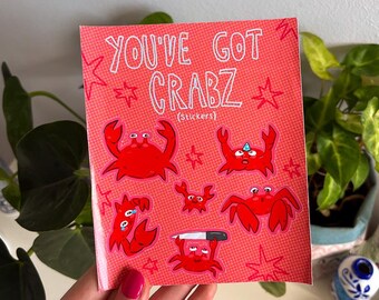 Hoja de pegatinas Crabz, álbum de recortes rojo mar de cangrejos