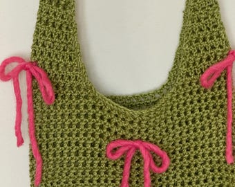 Mini bolso de red de crochet