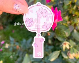 Sakura Chime Sticker | Holographic, Weatherproof Die Cut