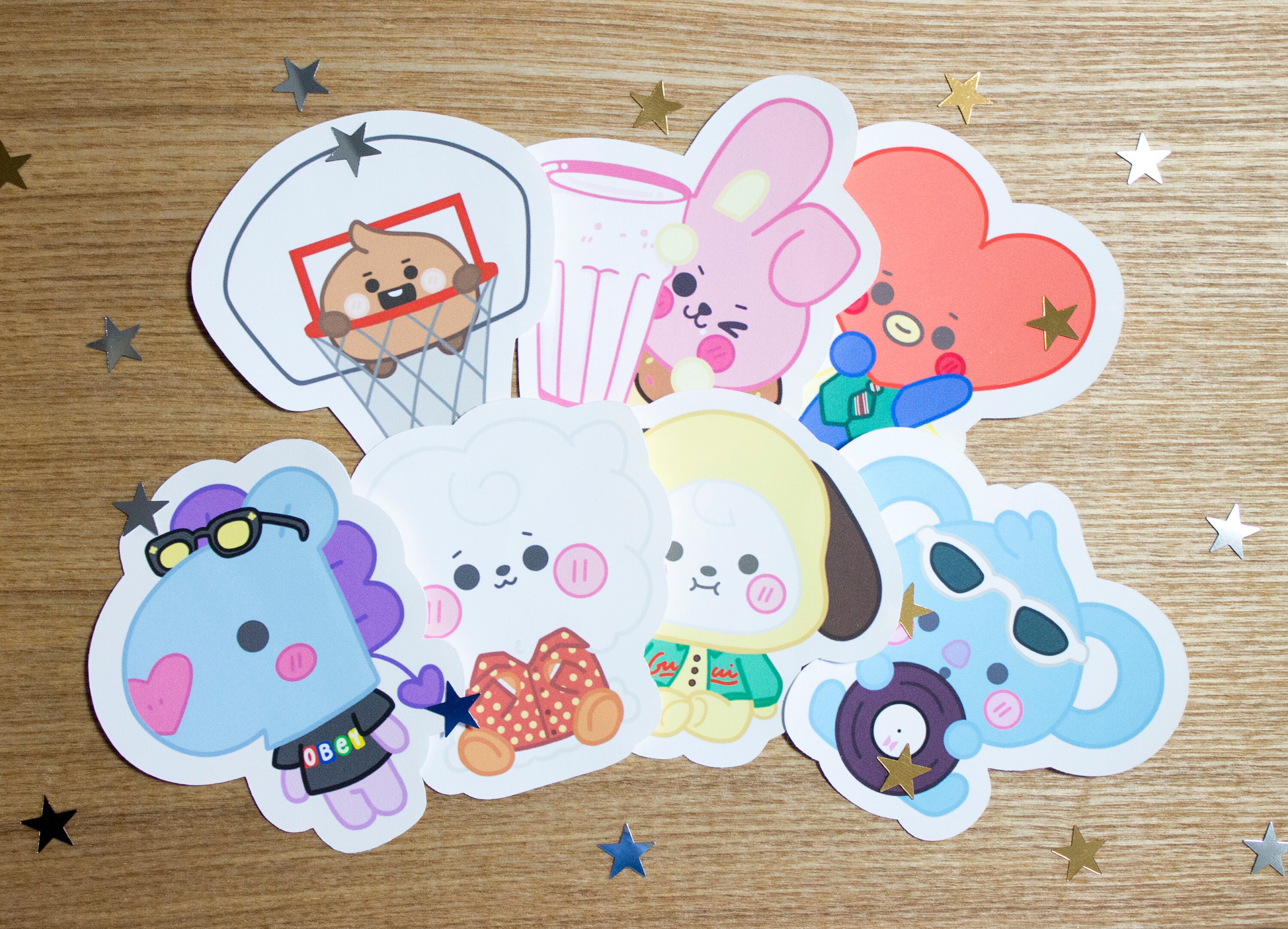 bt21 dynamite inspired die cut stickers bts cute etsy