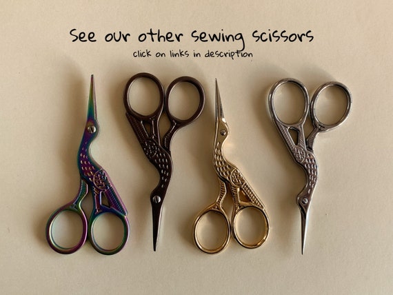 Sewing Scissors, 4 Colors Antique Style, Metal Small Scissors for Crafts,  Beautiful Knitting and Sewing Scissors 