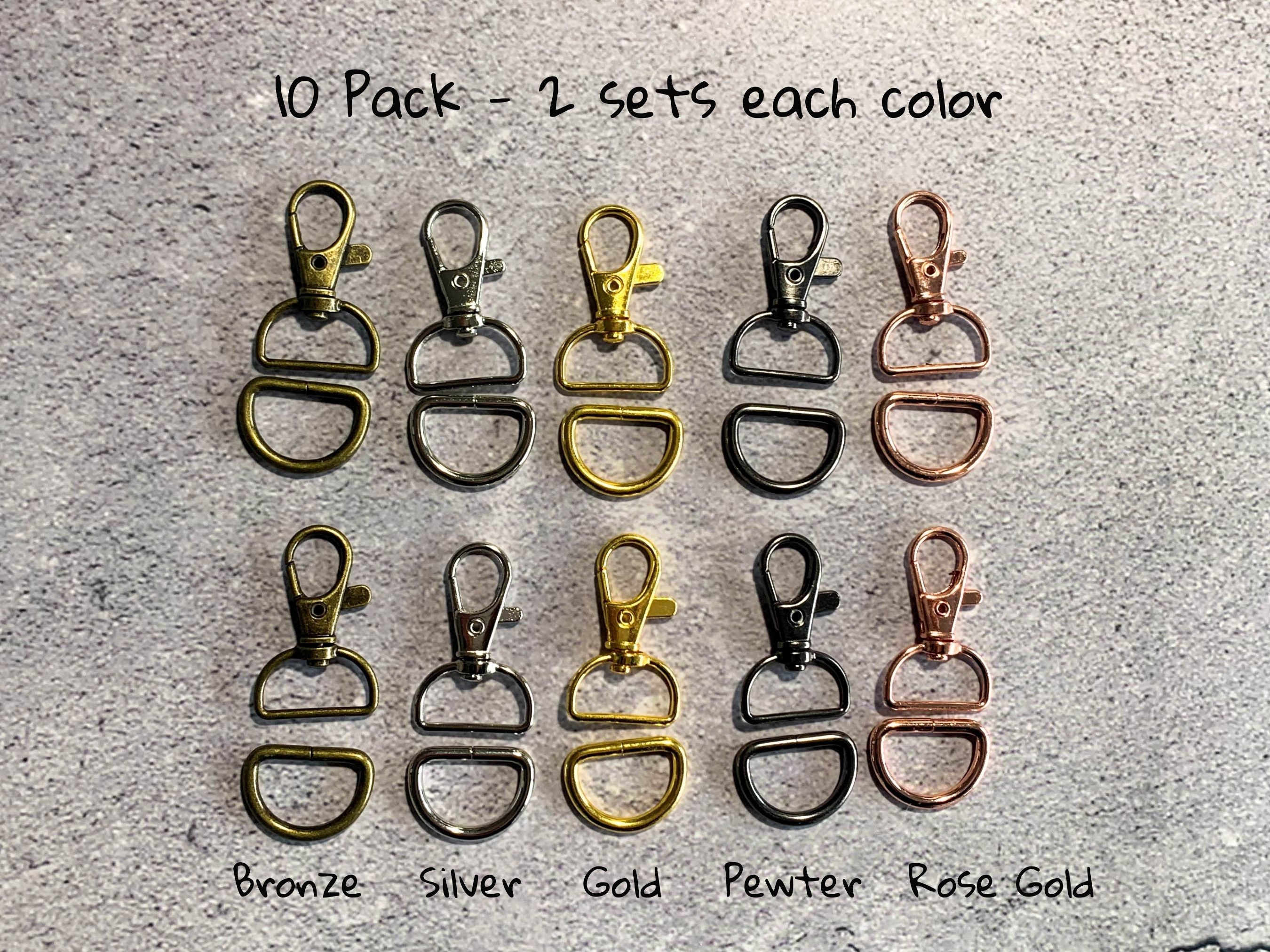 Purse Strap Hardware, Swivel Snap Clasp and D Ring 2 Piece Set, Fits 20mm  or 3/4 Inch Handbag Strap, 5 Metal Colors, Shipped From Canada 