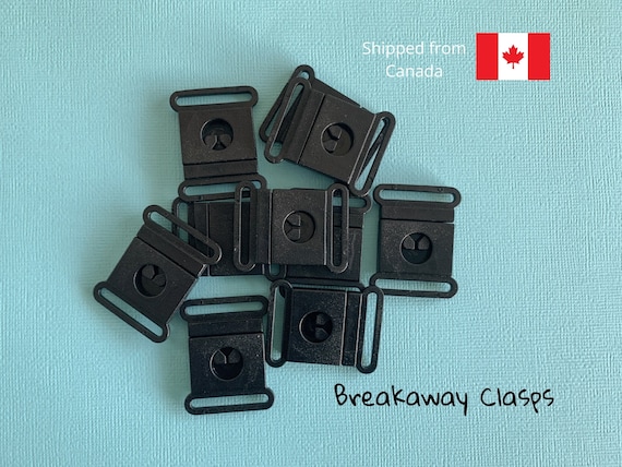 Black Plastic Breakaway Safety Clasps: Lanyard Buckles (24mm & 30mm)