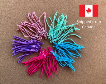Colorful Spandex Face Mask Earloops: Adjustable Silicone Cord Locks