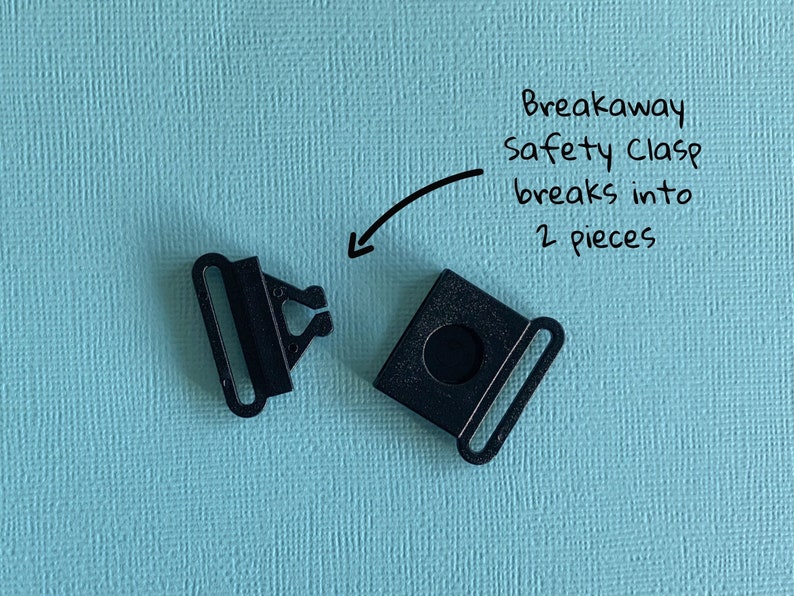 Black Plastic Breakaway Safety Clasps: Lanyard Buckles (24mm & 30mm) immagine 2