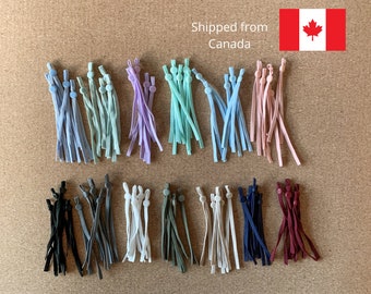 Pre-Cut Mask Earloops: Soft Spandex Elastic with Silicone Adjusters
