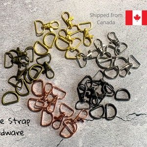 Purse Strap Hardware: Swivel Snap Clasp & D Ring Set (20mm)