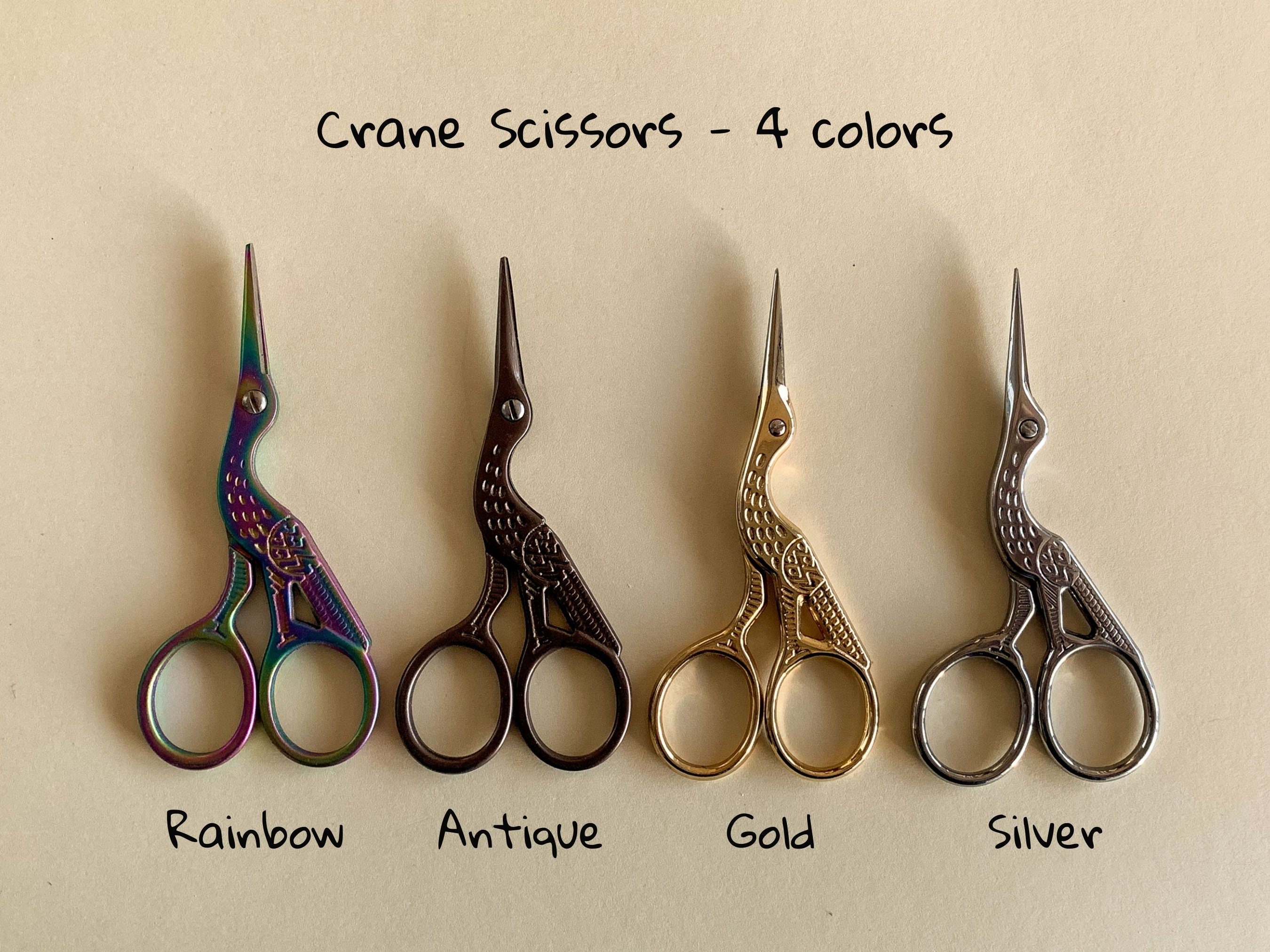Crane-Shape Scissors Vintage Crochet Scissors, Small Vintage Scissors