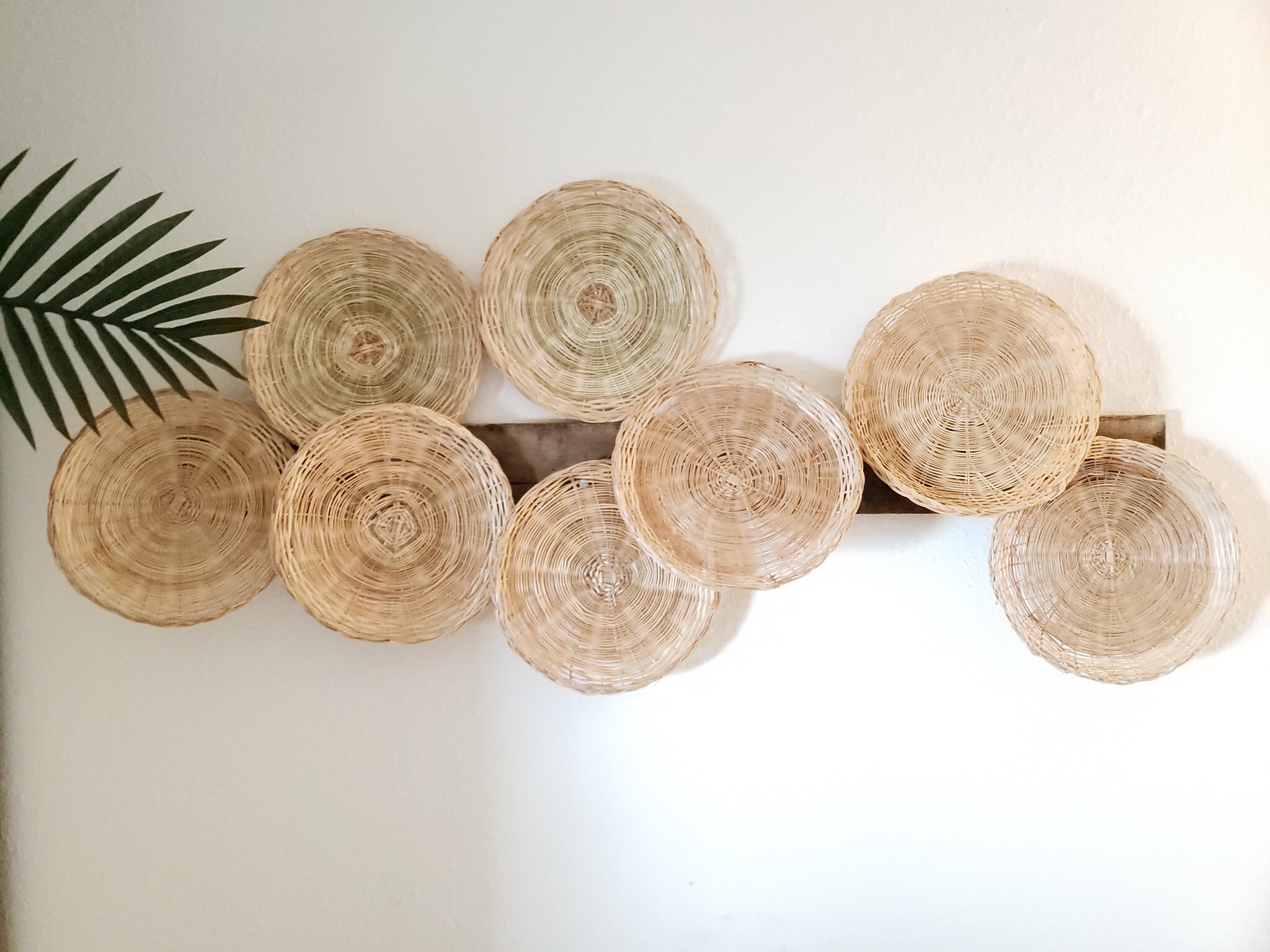 Rattan Boho Wicker Wall Decor Set Etsy