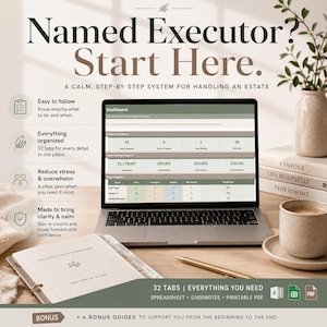 Estate Executor System | After Death Checklist + Probate Organizer | Estate Settlement Binder | Google Sheets + Excel + Printable