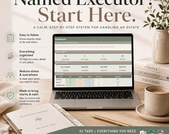 Estate Executor System | After Death Checklist + Probate Organizer | Estate Settlement Binder | Google Sheets + Excel + Printable