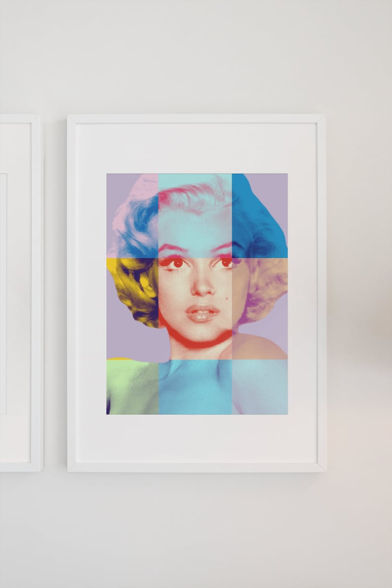 Marilyn Monroe Pop Art Digital Prints Come in 24x36 to Be Resized
