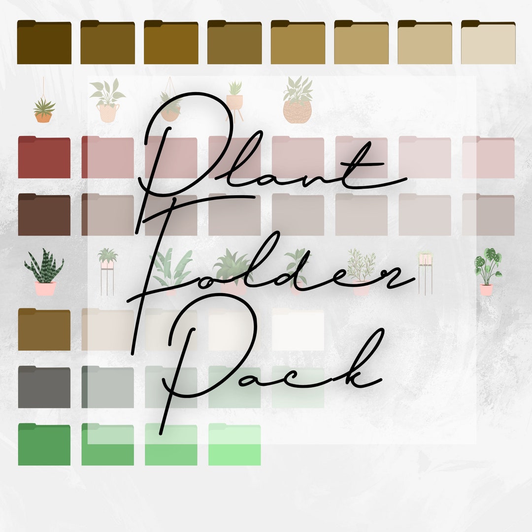 Plant Folder Pack 45 Folders/icons for Your Desktop labeled Etsy