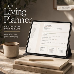 Digital Life Planner 2026 2027 2028, All in One Interactive Planner App, Mood Tracker, Budget, Goals, Vision Board, iPad and Desktop