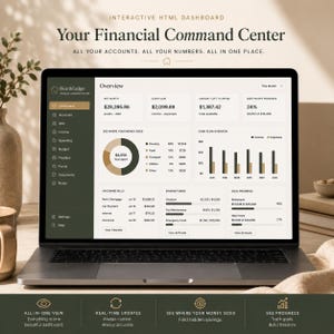 Interactive Budget Dashboard | HTML Personal Finance Tracker | Zero Based Budget | Money Planner | Offline Budget App | Digital Download